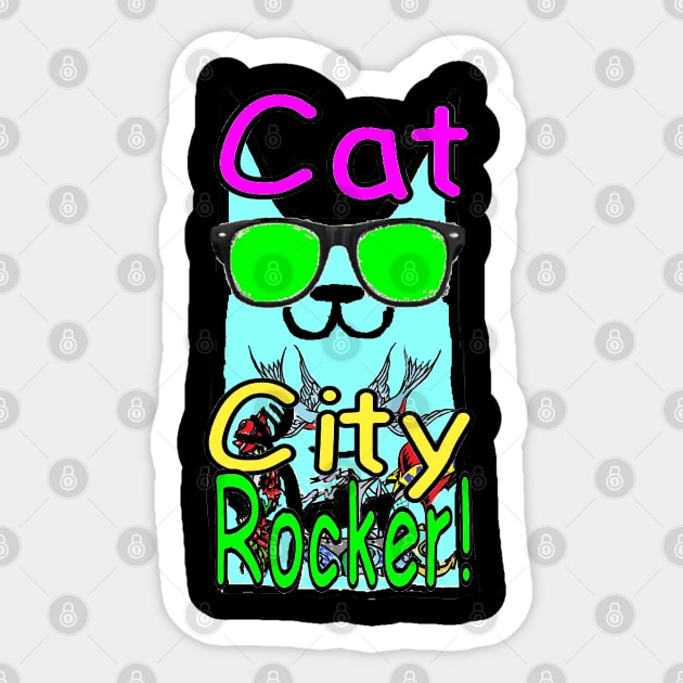 clash cat city Rocker 1977 Sticker by LowEndGraphics